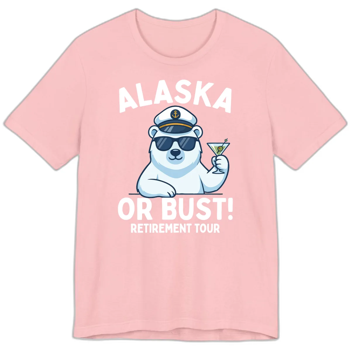 Alaska Or Bust Retirement Tour Polar Bear Premium T-Shirt in Pink