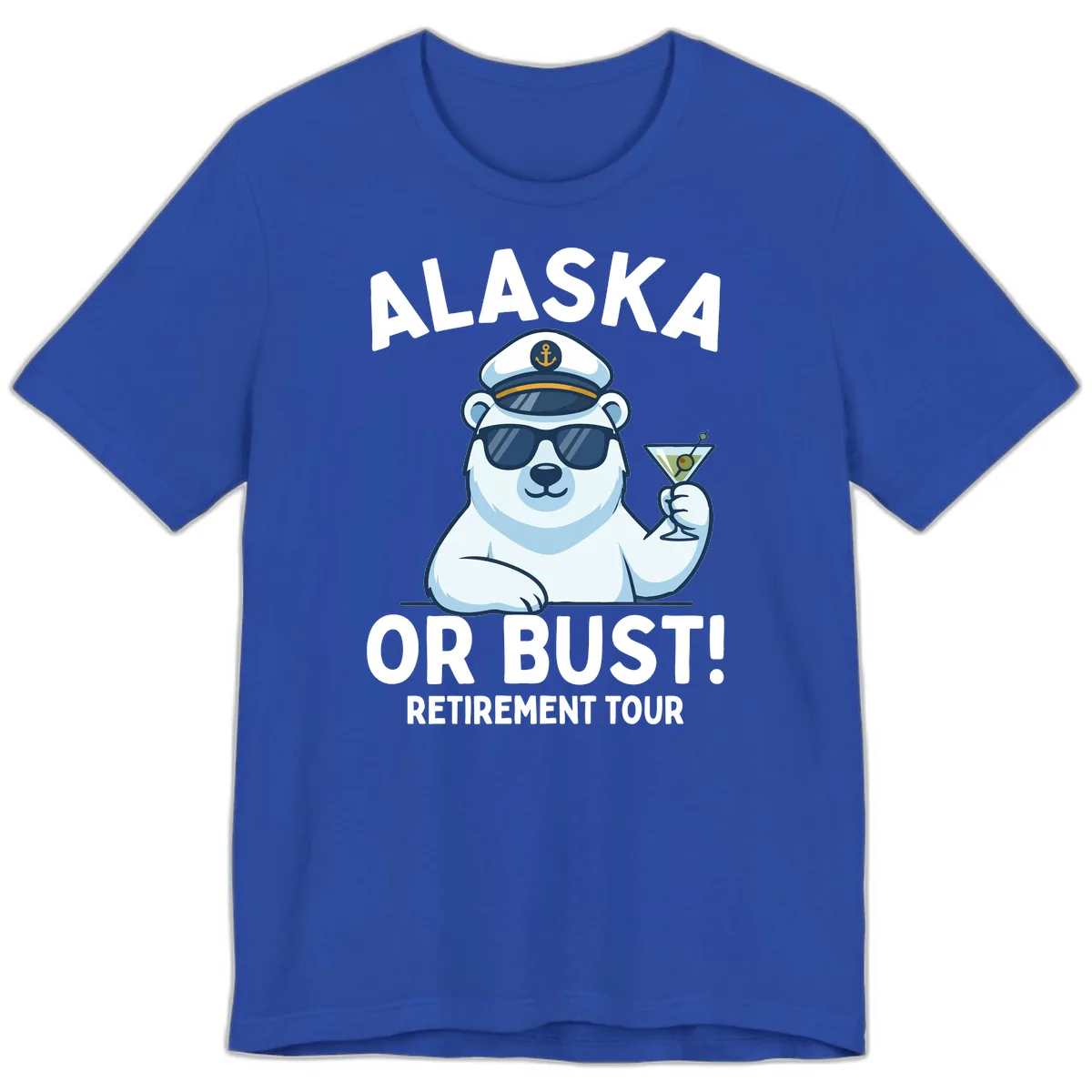 Alaska Or Bust Retirement Tour Polar Bear Premium T-Shirt in True Royal