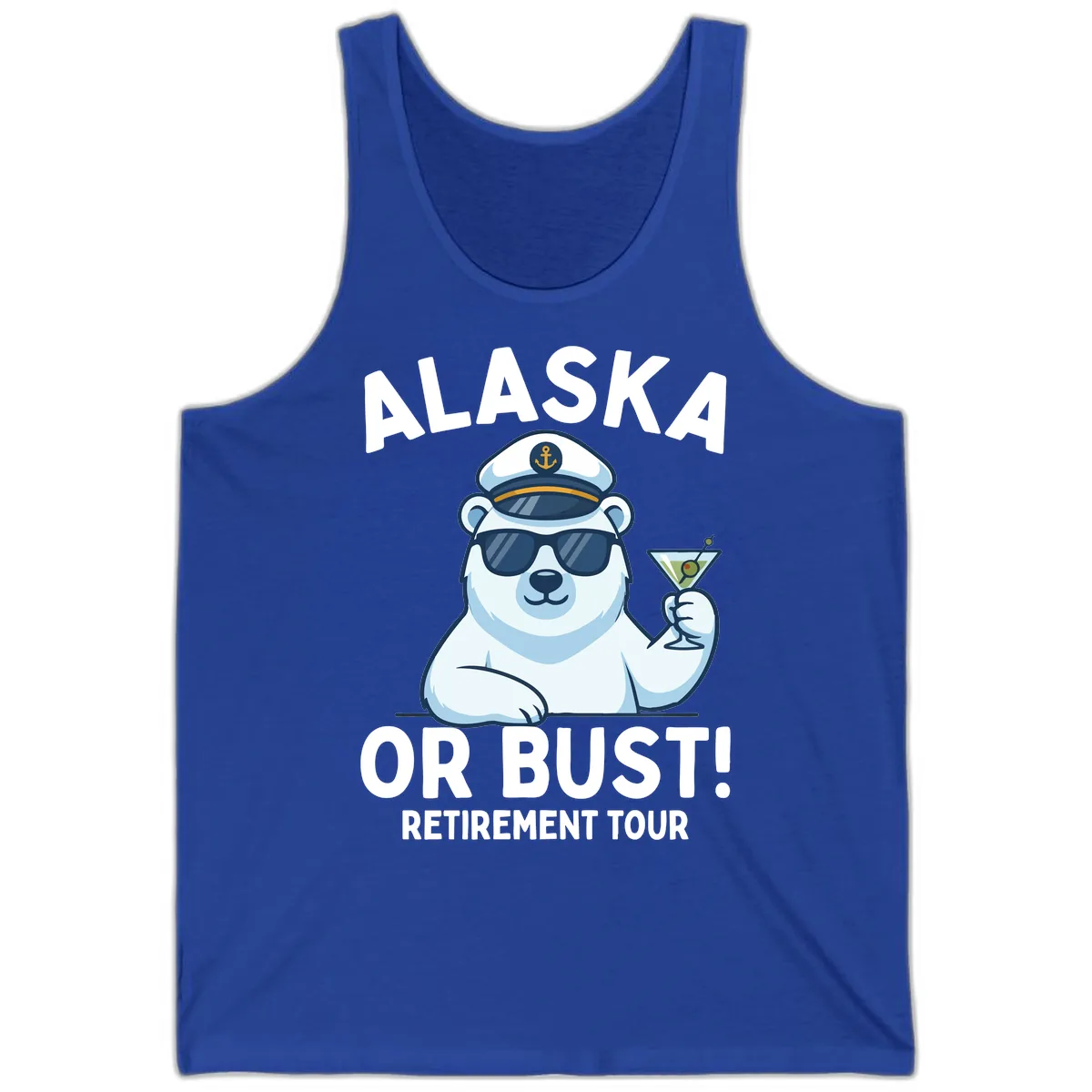 Alaska Or Bust Retirement Tour Polar Bear Tank in True Royal