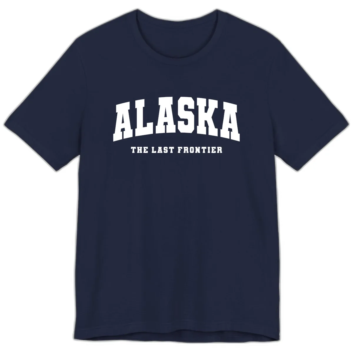 Alaska The Last Frontier Bold Text Premium T-Shirt in Navy