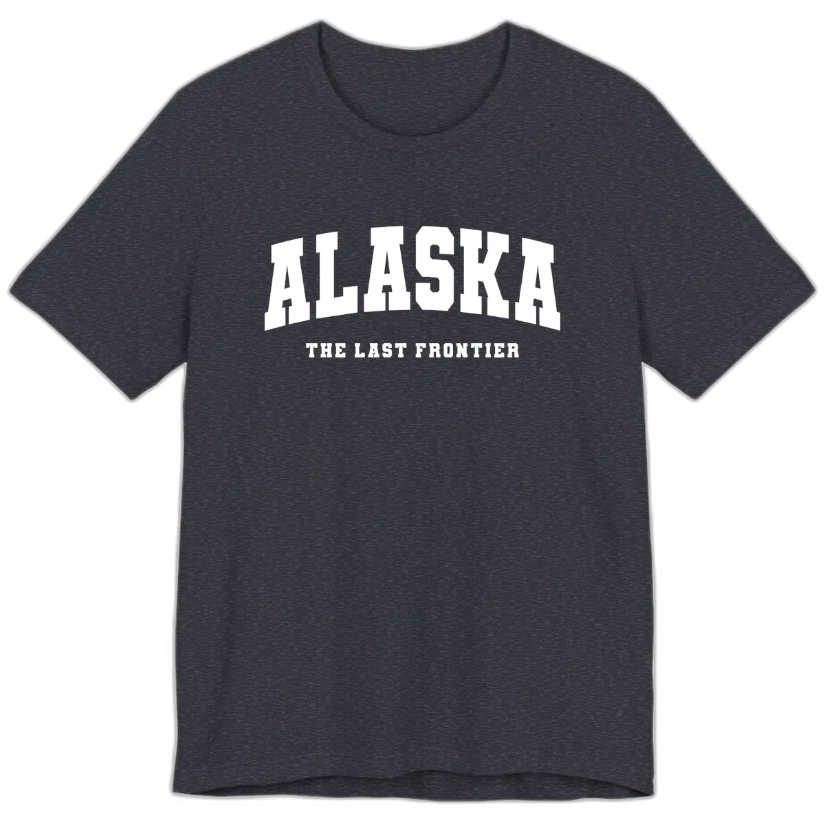 Alaska The Last Frontier Bold Text Premium T-Shirt in Heather Navy