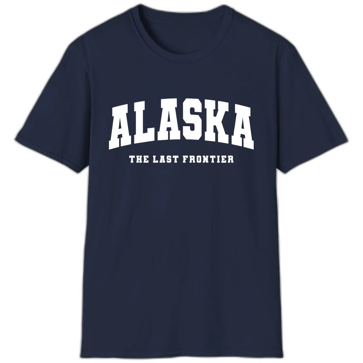 Alaska The Last Frontier Bold Text T-Shirt in Navy