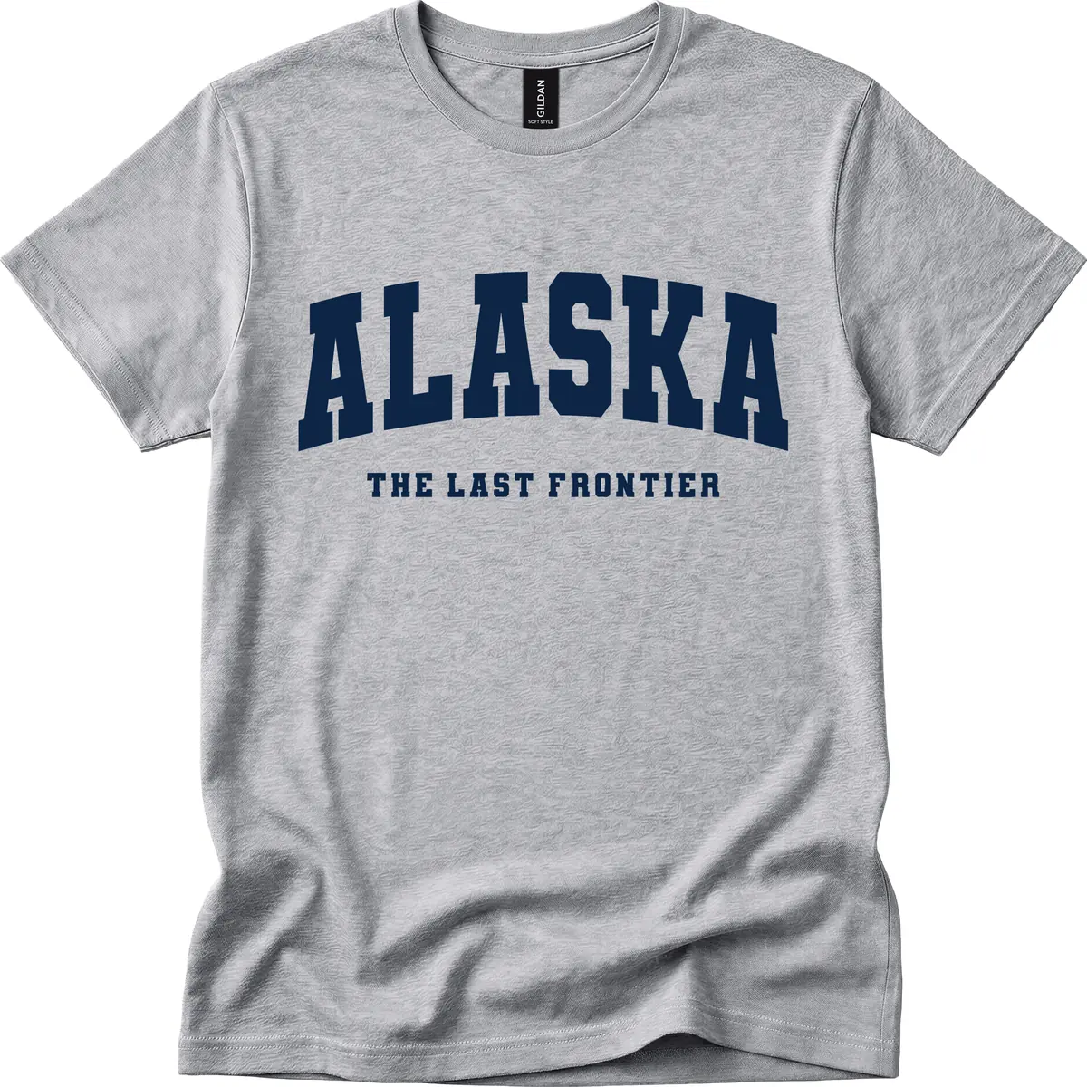 Alaska The Last Frontier Bold Text T-Shirt in Sport Grey