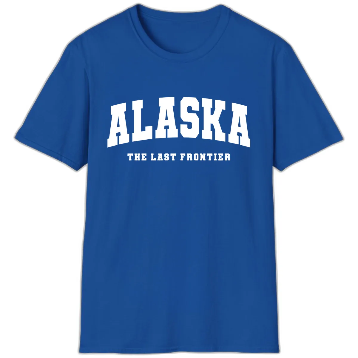 Alaska The Last Frontier Bold Text T-Shirt in Royal