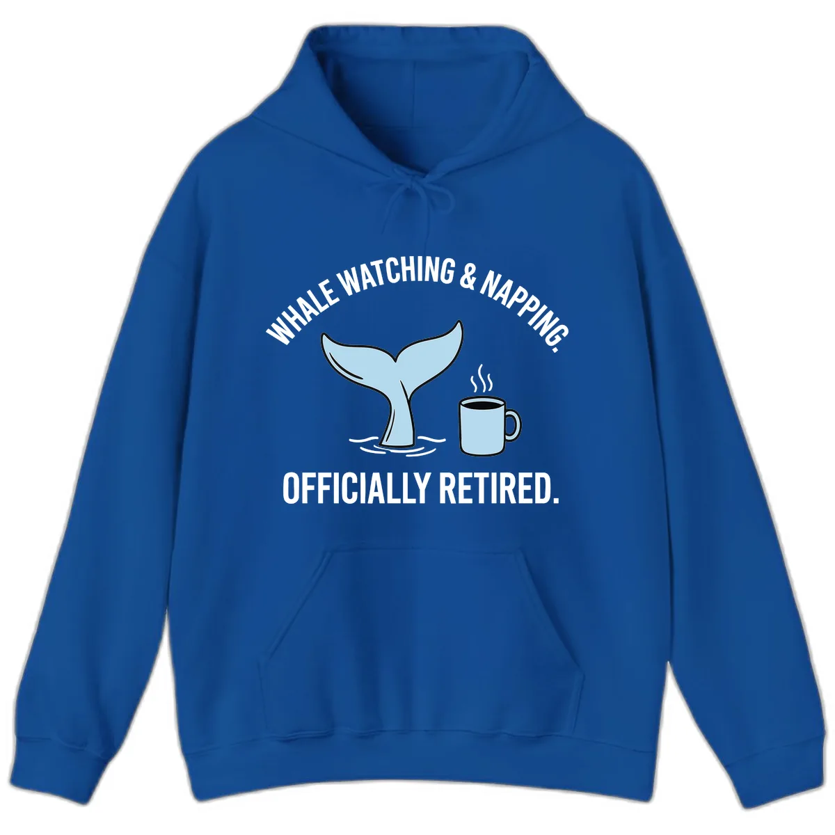 Whale Watching And Napping Officially Retired Hoodie in Royal