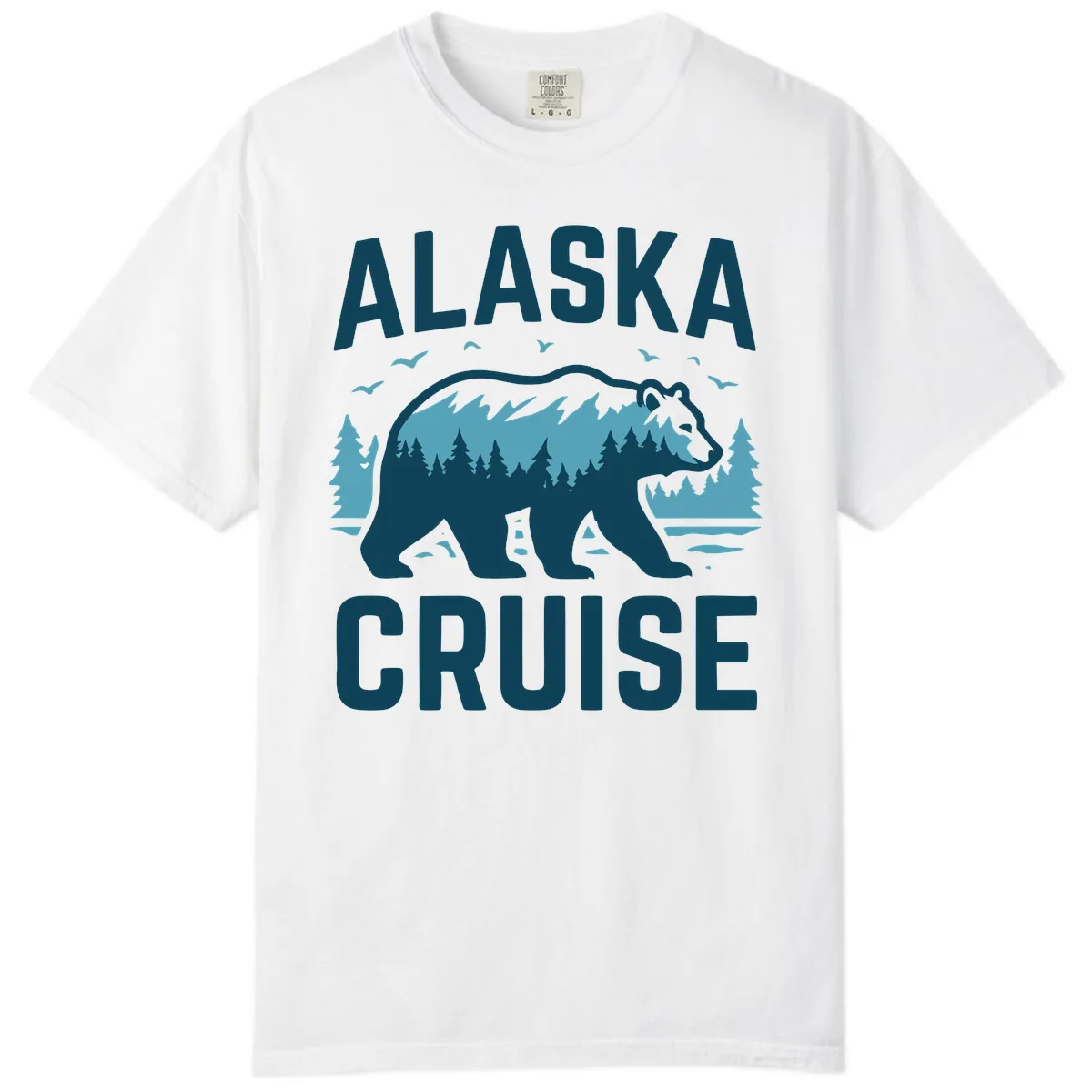 Alaska Cruise Bear Mountain Forest Design Comfort Color in White