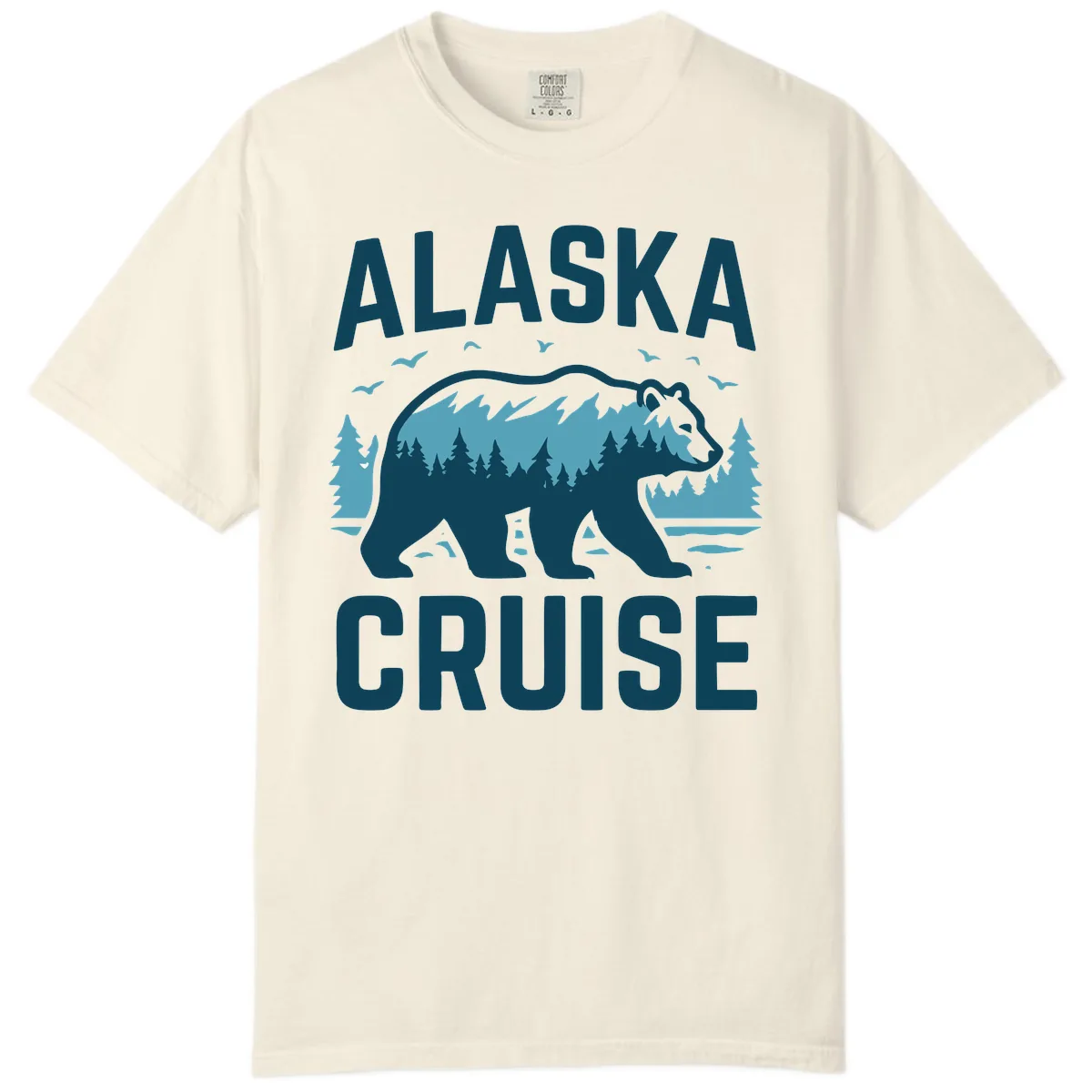 Alaska Cruise Bear Mountain Forest Design Comfort Color in Ivory