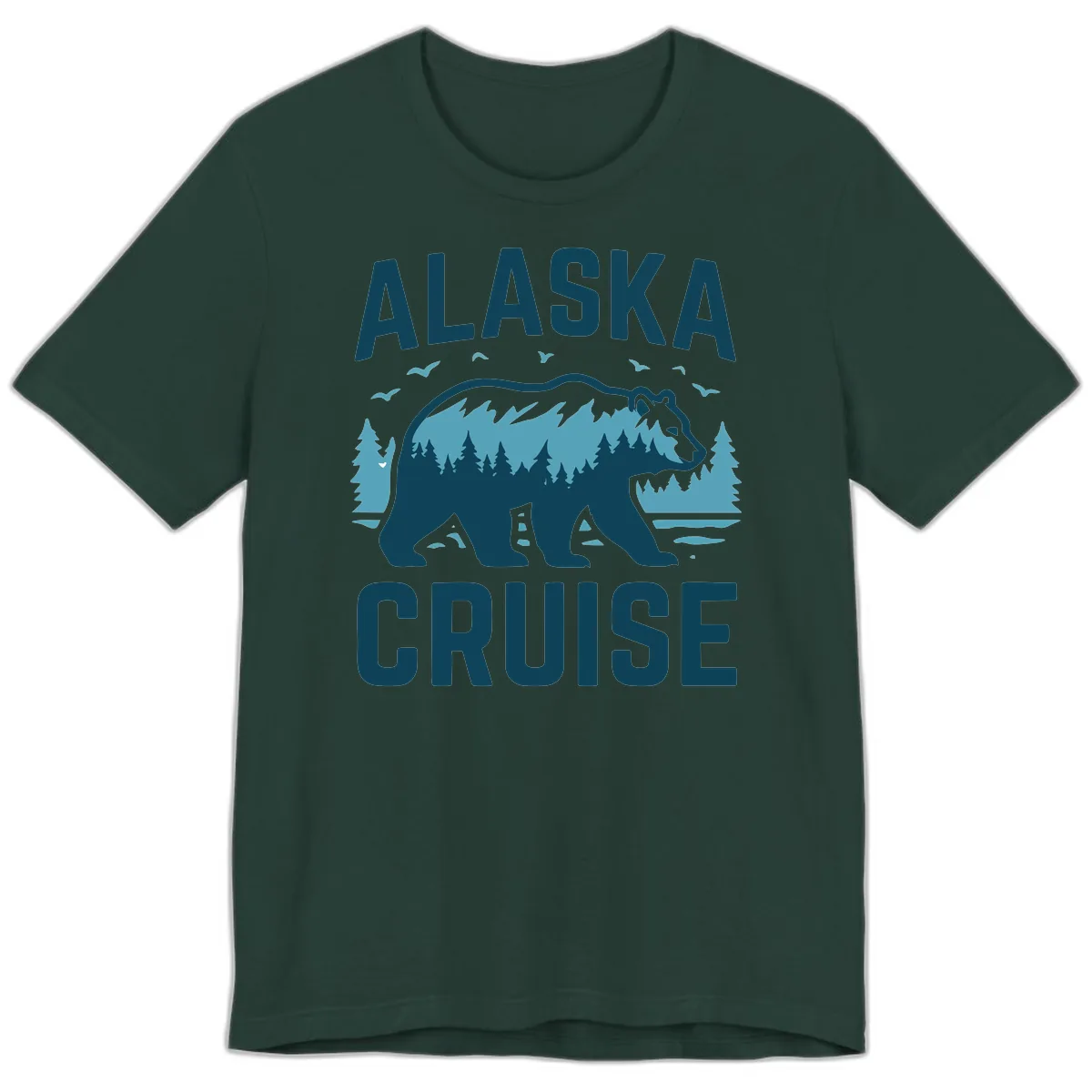 Alaska Cruise Bear Mountain Forest Design Premium T-Shirt in Forest