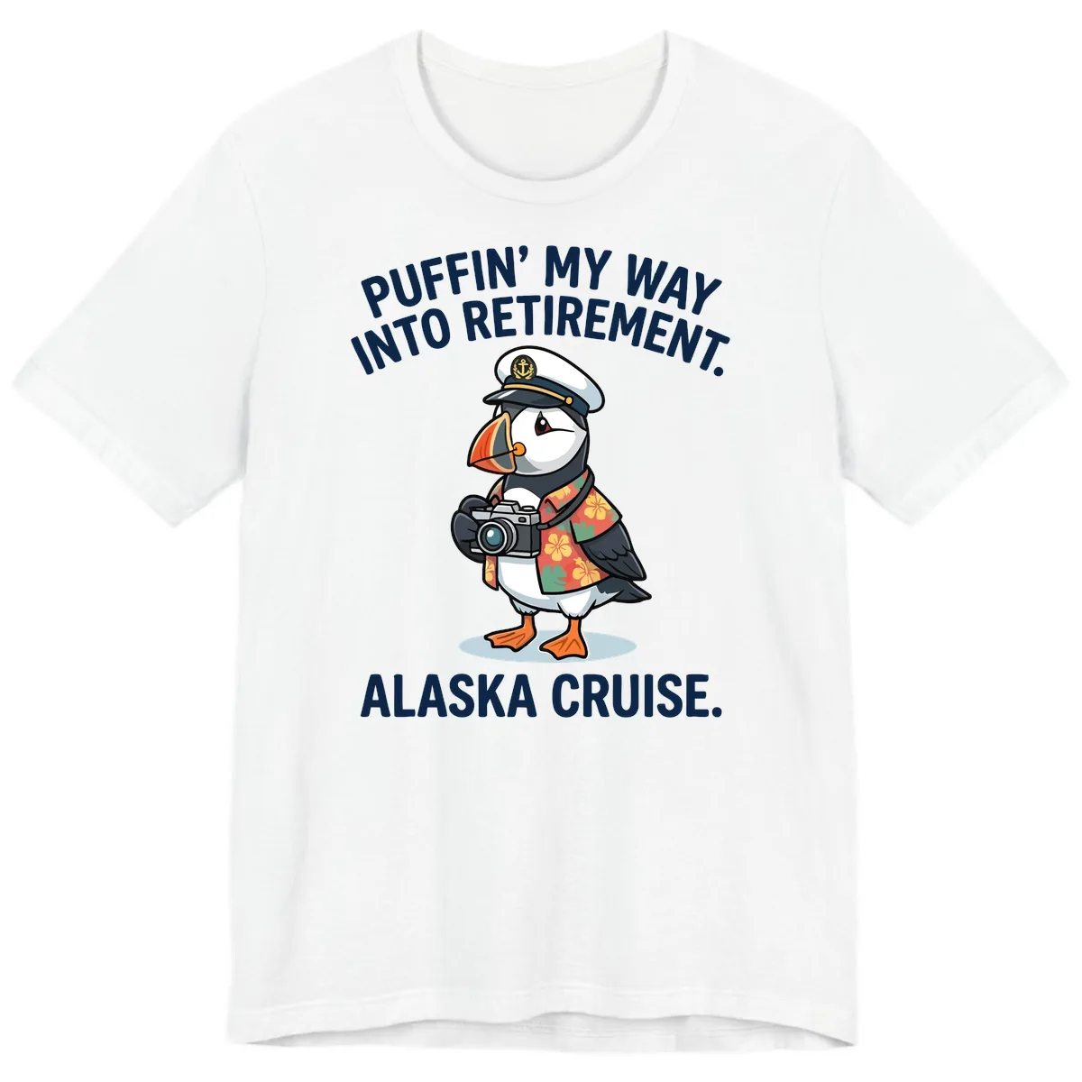 Puffin' Into My Retirement Alaska Cruise Premium T-Shirt in White