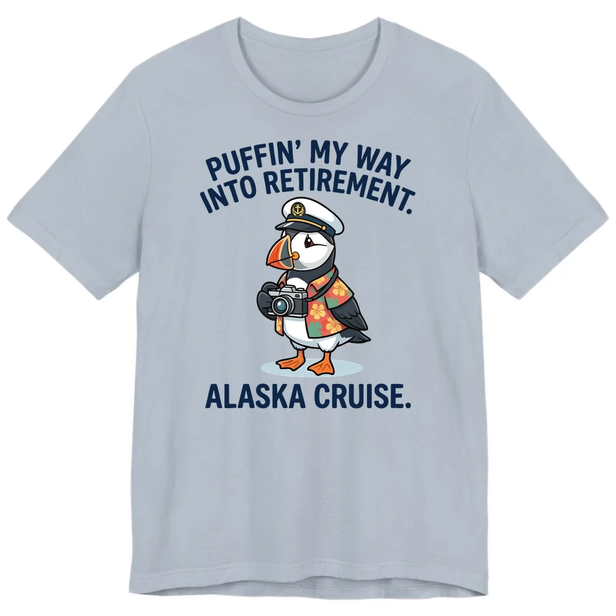 Puffin' Into My Retirement Alaska Cruise Premium T-Shirt in Light Blue