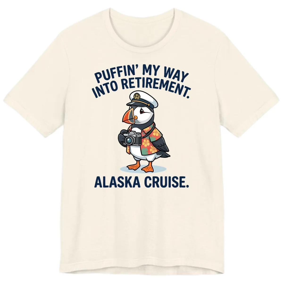 Puffin' Into My Retirement Alaska Cruise Premium T-Shirt in Natural