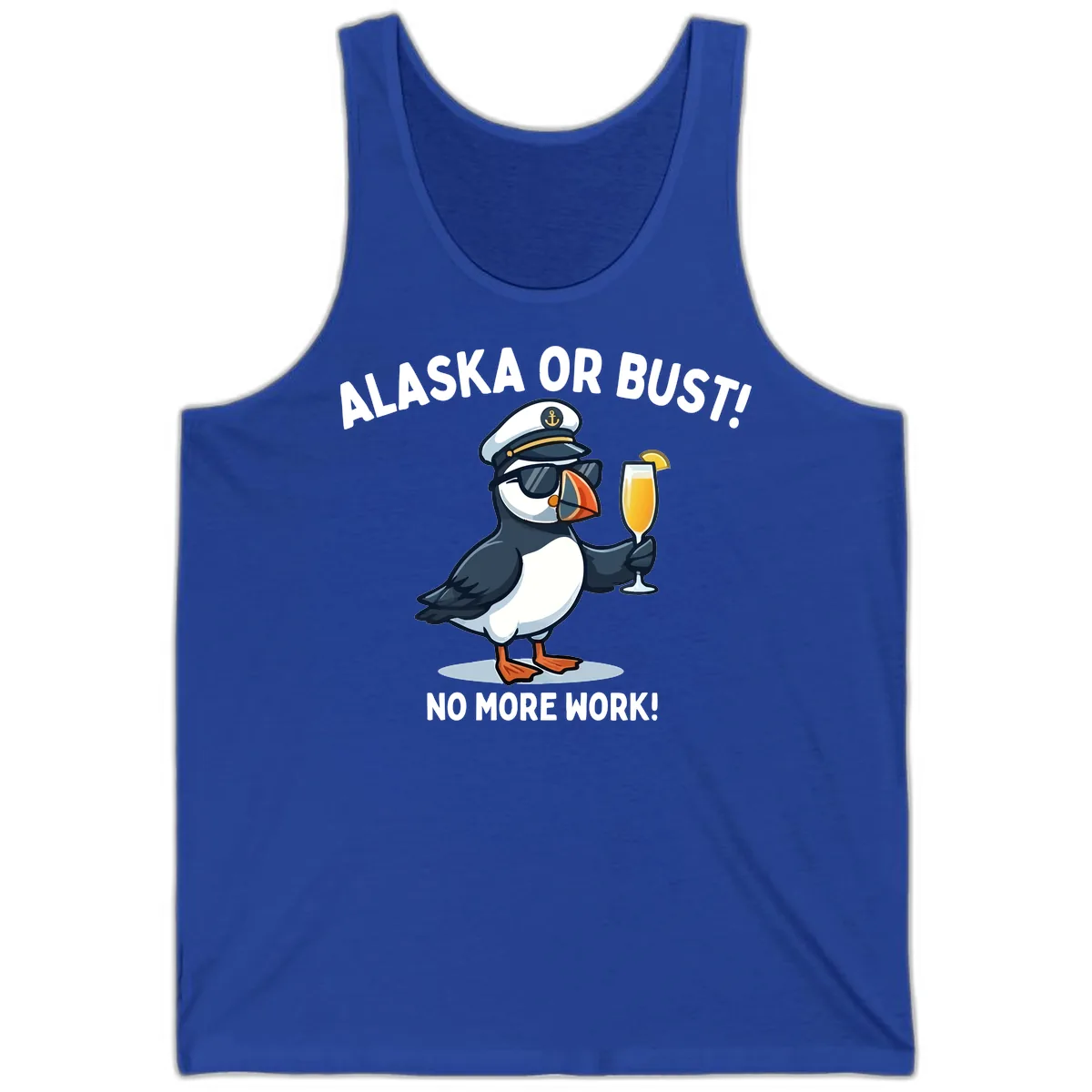 Alaska or Bust Captain Puffin Cruise Fun Tank in True Royal