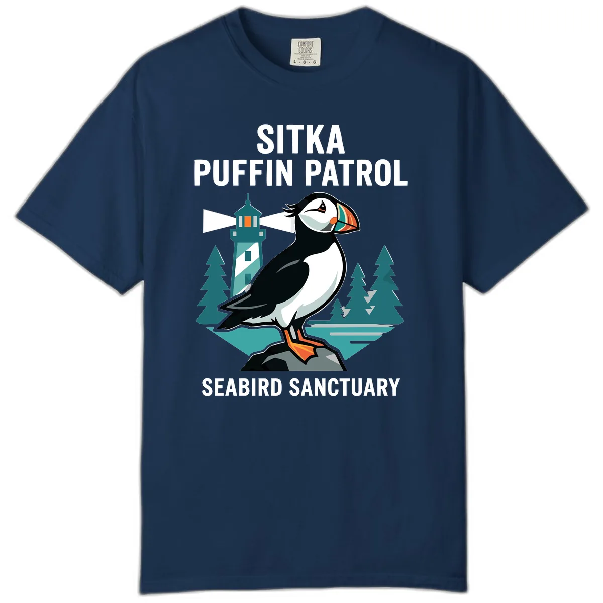 Sitka Puffin Patrol Seabird Sanctuary Adventure Comfort Color in Navy