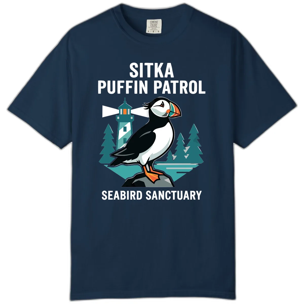 Sitka Puffin Patrol Seabird Sanctuary Adventure Comfort Color in True Navy
