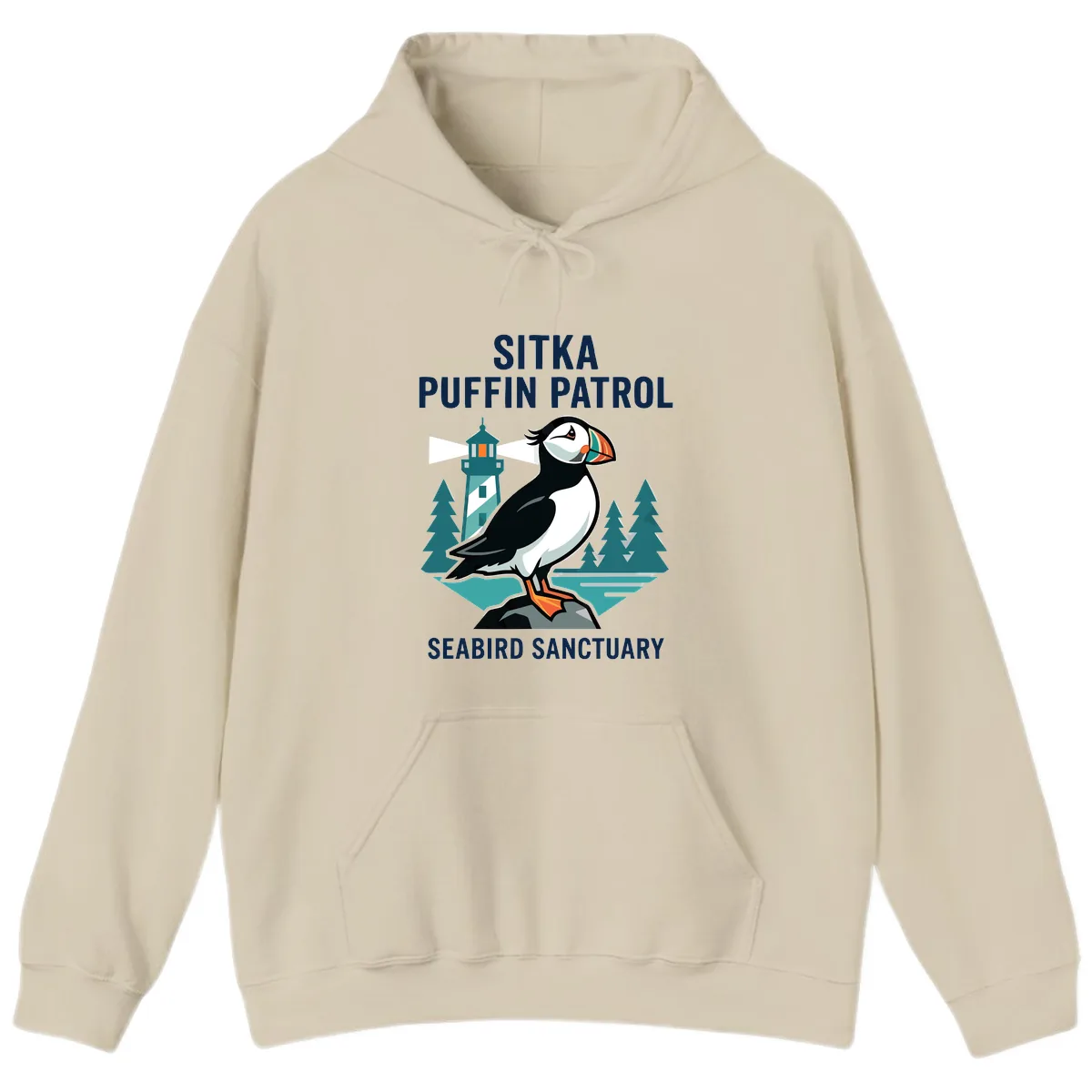 Sitka Puffin Patrol Seabird Sanctuary Adventure Hoodie in Sand