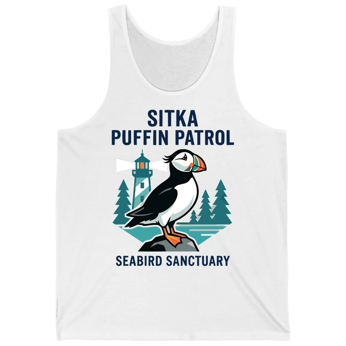 Sitka Puffin Patrol Seabird Sanctuary Adventure Tank in White