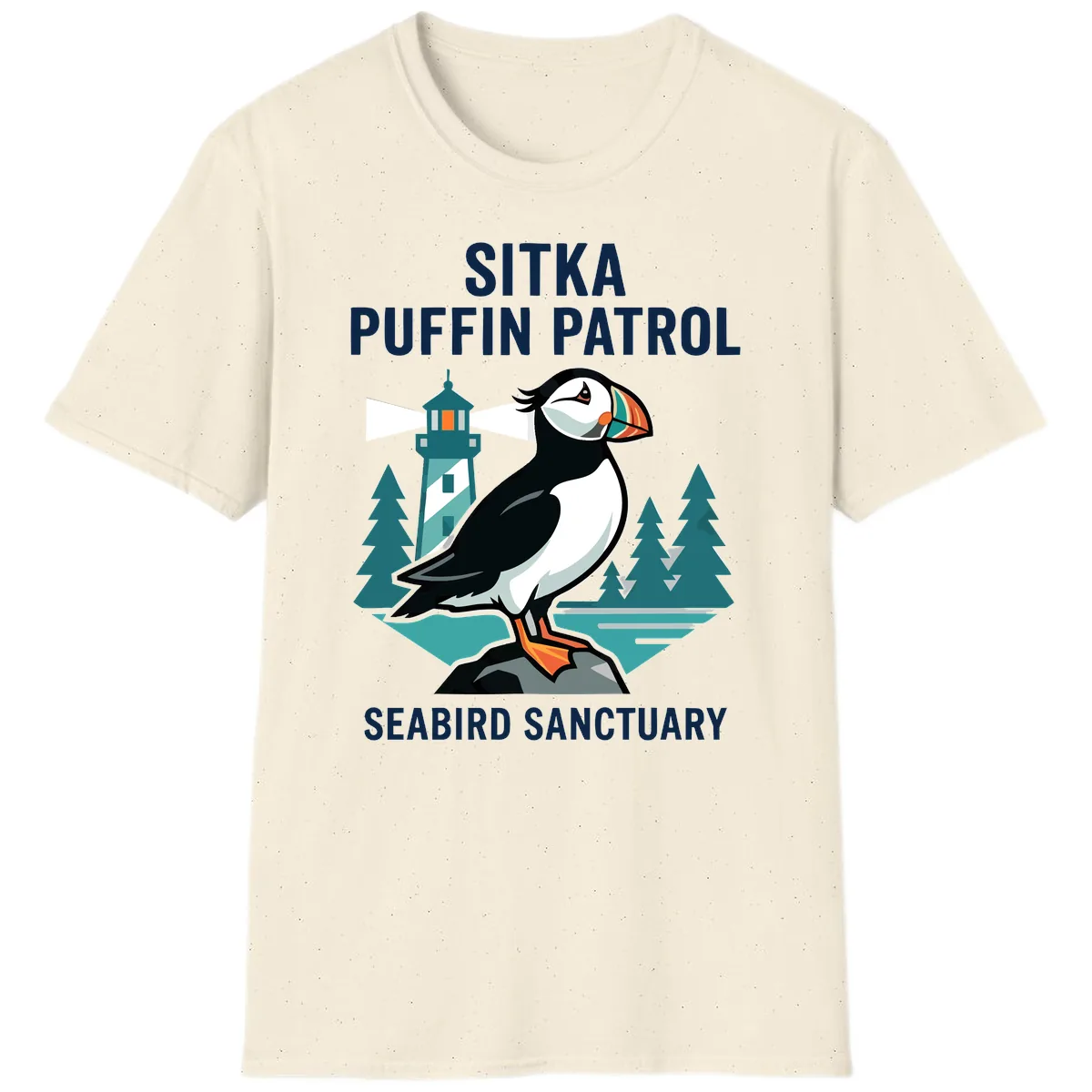 Sitka Puffin Patrol Seabird Sanctuary Adventure T-Shirt in Natural