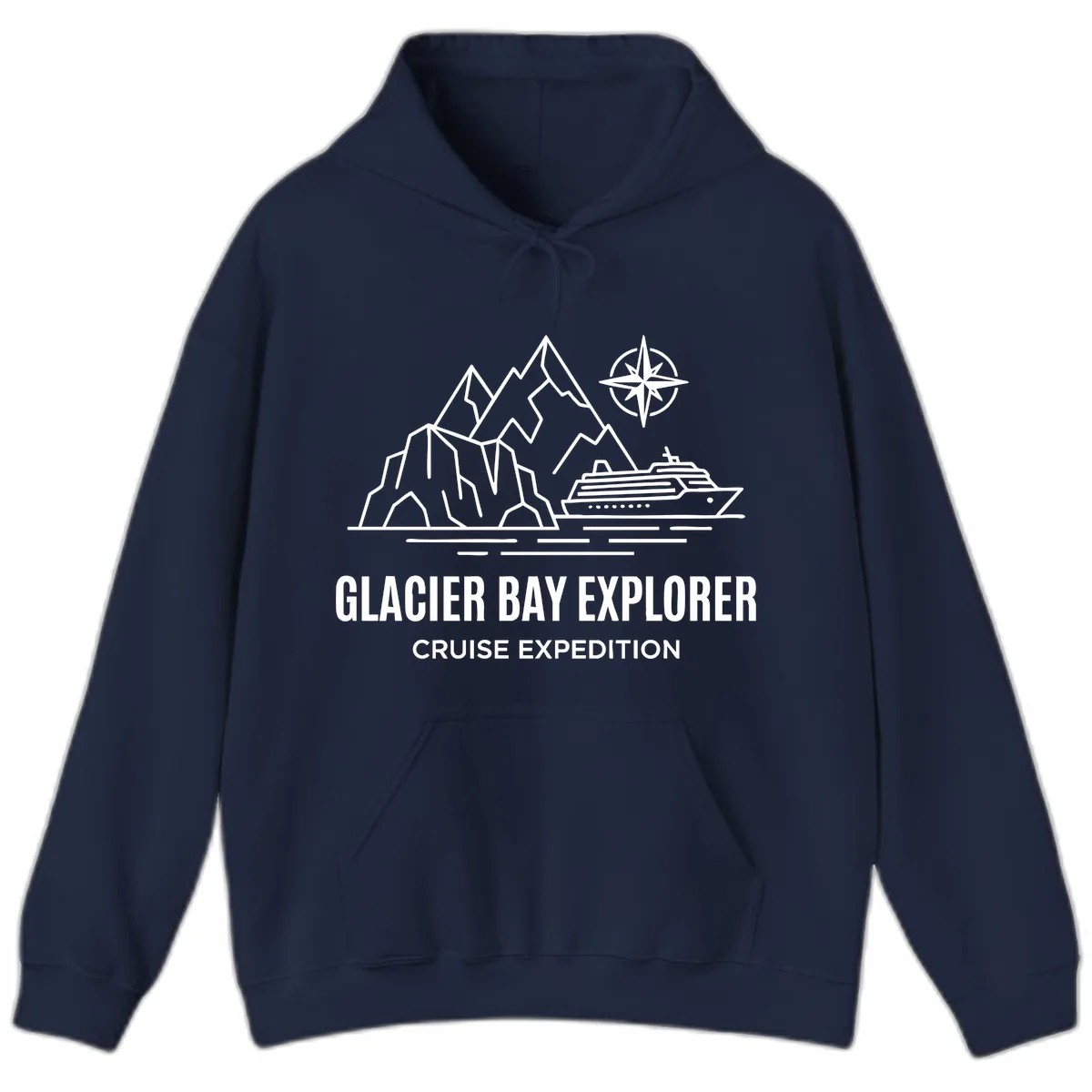Glacier Bay Explorer Cruise Expedition Scenic Design Hoodie in Navy