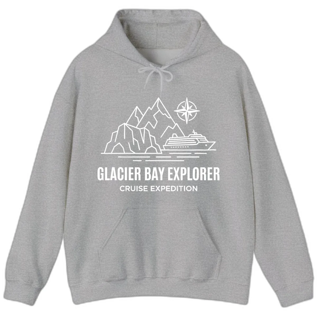 Glacier Bay Explorer Cruise Expedition Scenic Design Hoodie in Sport Grey