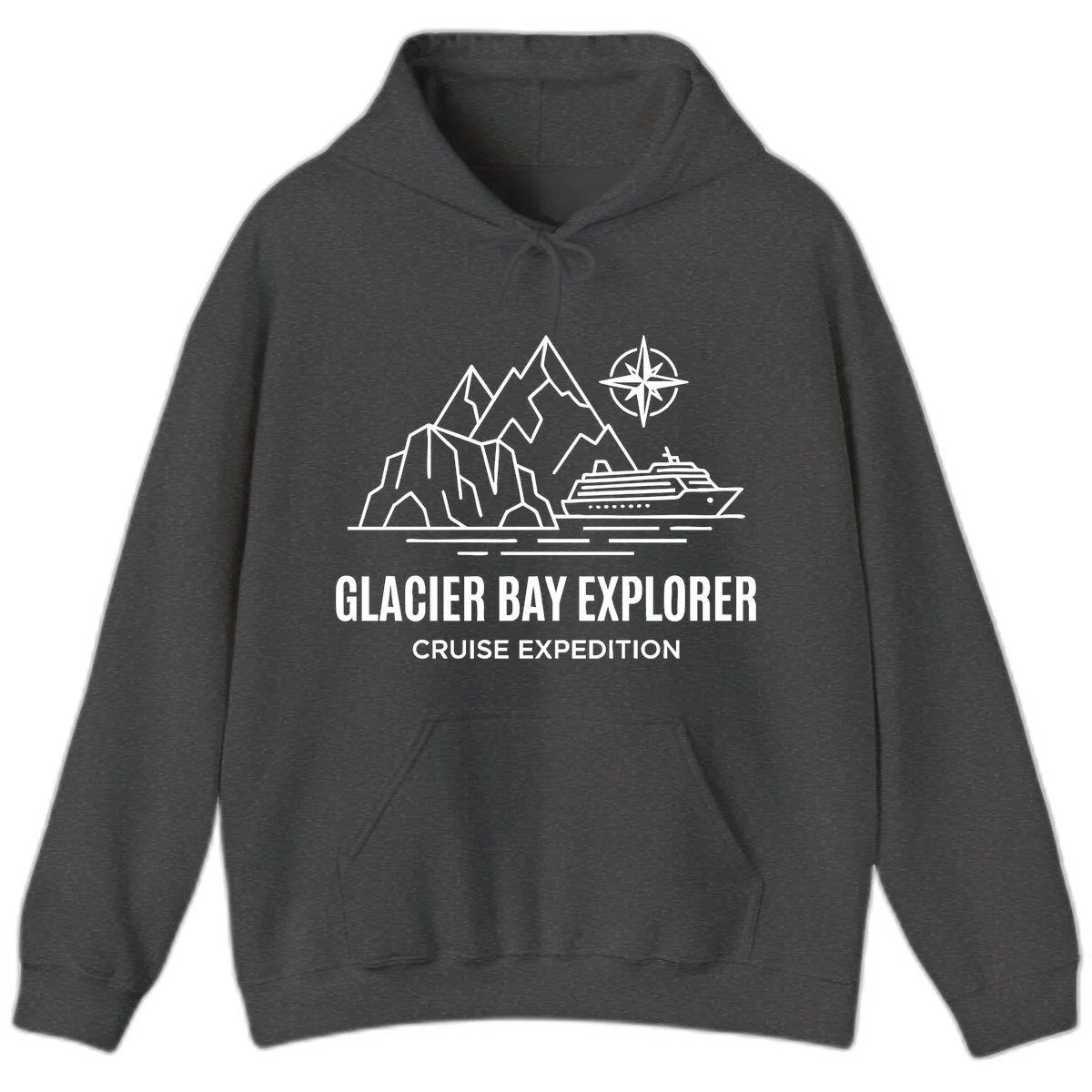 Glacier Bay Explorer Cruise Expedition Scenic Design Hoodie in Dark Heather