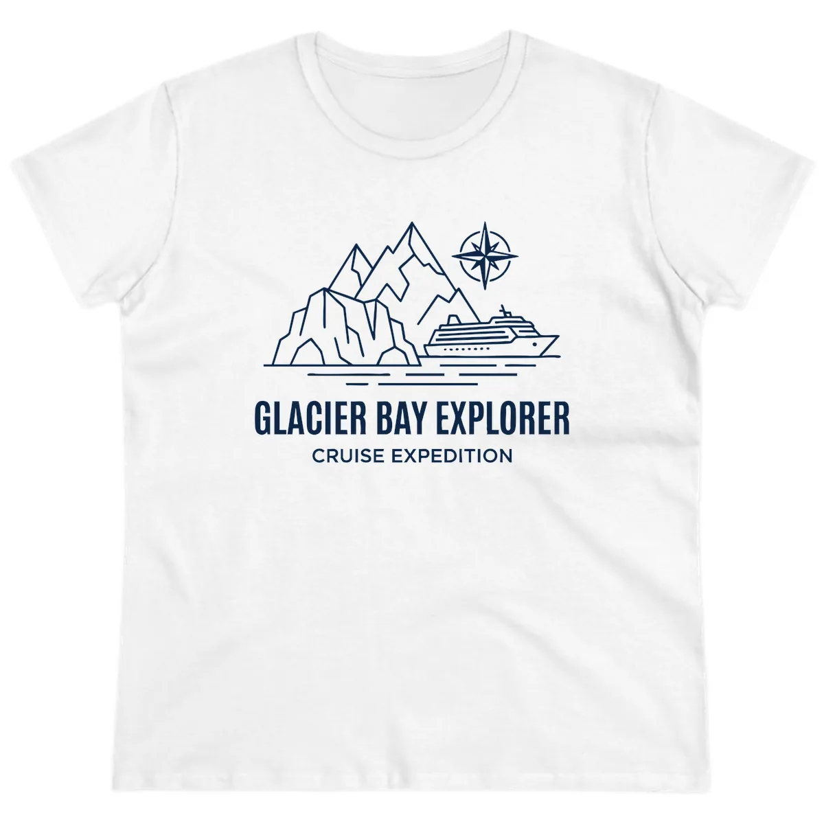 Glacier Bay Explorer Cruise Expedition Scenic Design Ladies Tee in White