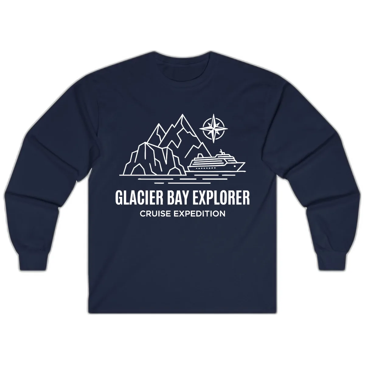 Glacier Bay Explorer Cruise Expedition Scenic Design Long Sleeve in Navy