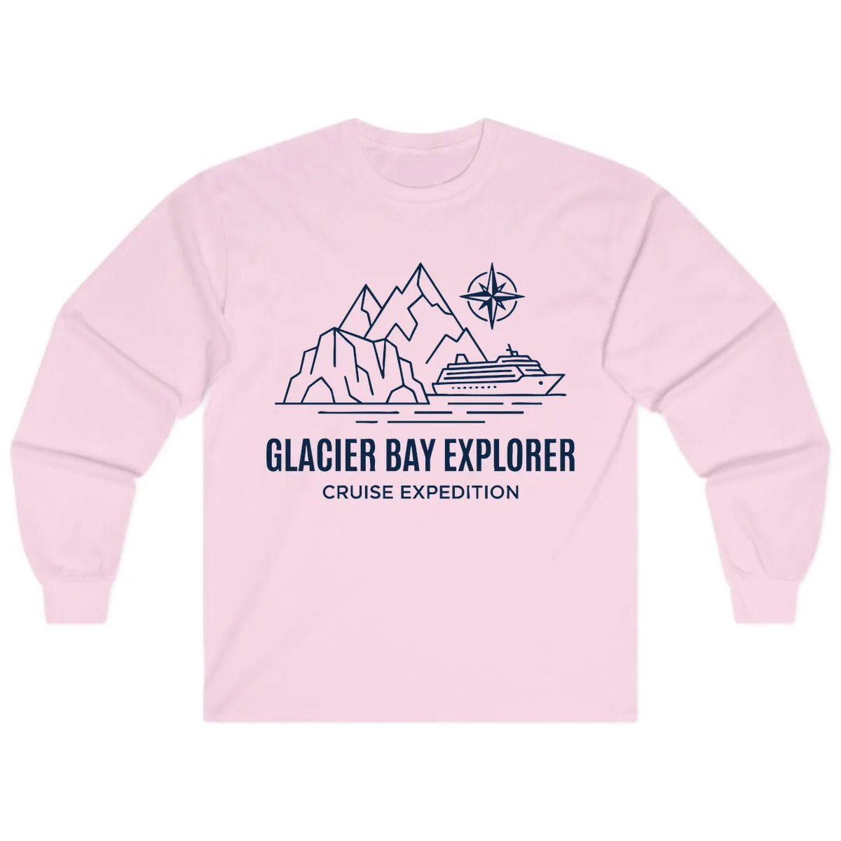Glacier Bay Explorer Cruise Expedition Scenic Design Long Sleeve in Light Pink