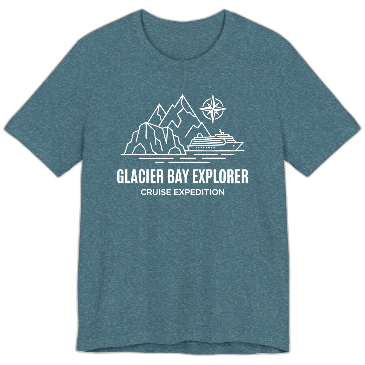 Glacier Bay Explorer Cruise Expedition Scenic Design Premium T-Shirt in Heather Deep Teal