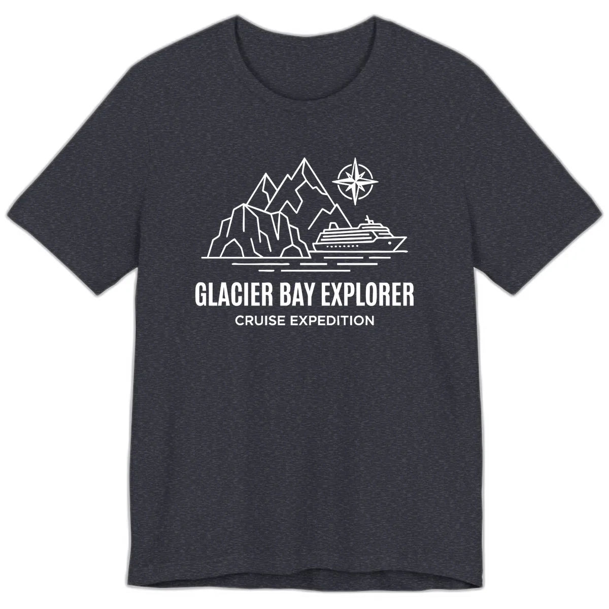 Glacier Bay Explorer Cruise Expedition Scenic Design Premium T-Shirt in Heather Navy