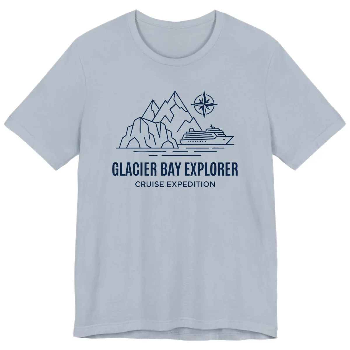 Glacier Bay Explorer Cruise Expedition Scenic Design Premium T-Shirt in Light Blue