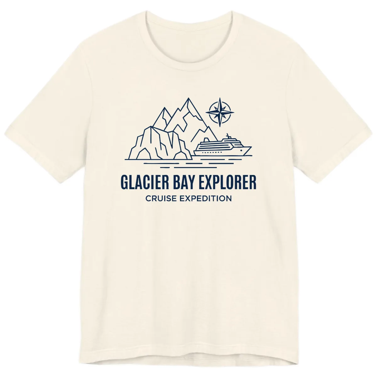 Glacier Bay Explorer Cruise Expedition Scenic Design Premium T-Shirt in Natural