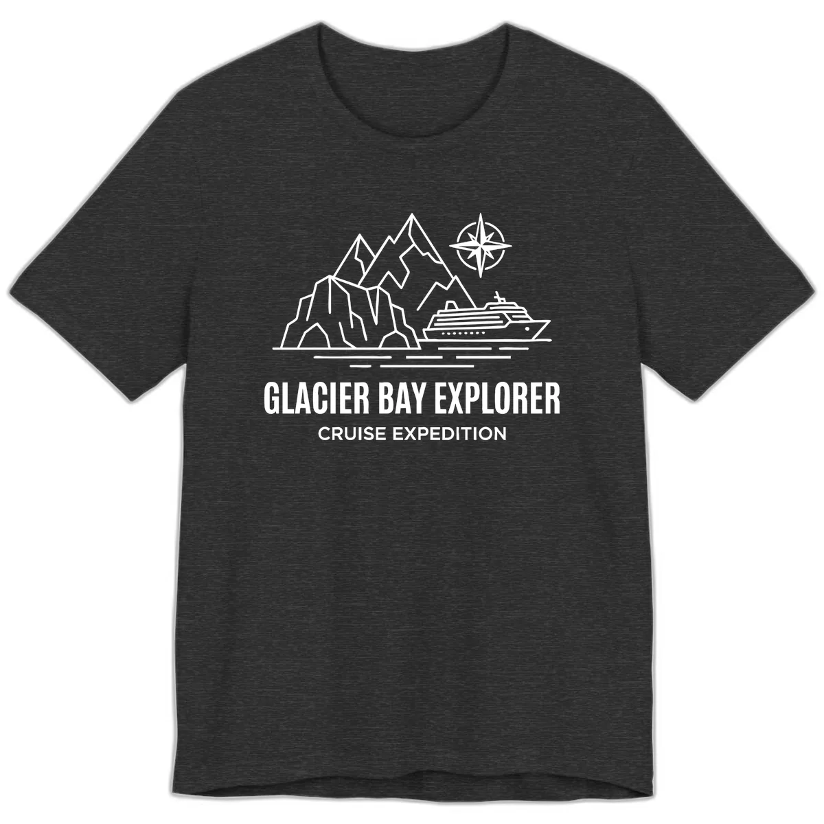 Glacier Bay Explorer Cruise Expedition Scenic Design Premium T-Shirt in Dark Grey Heather