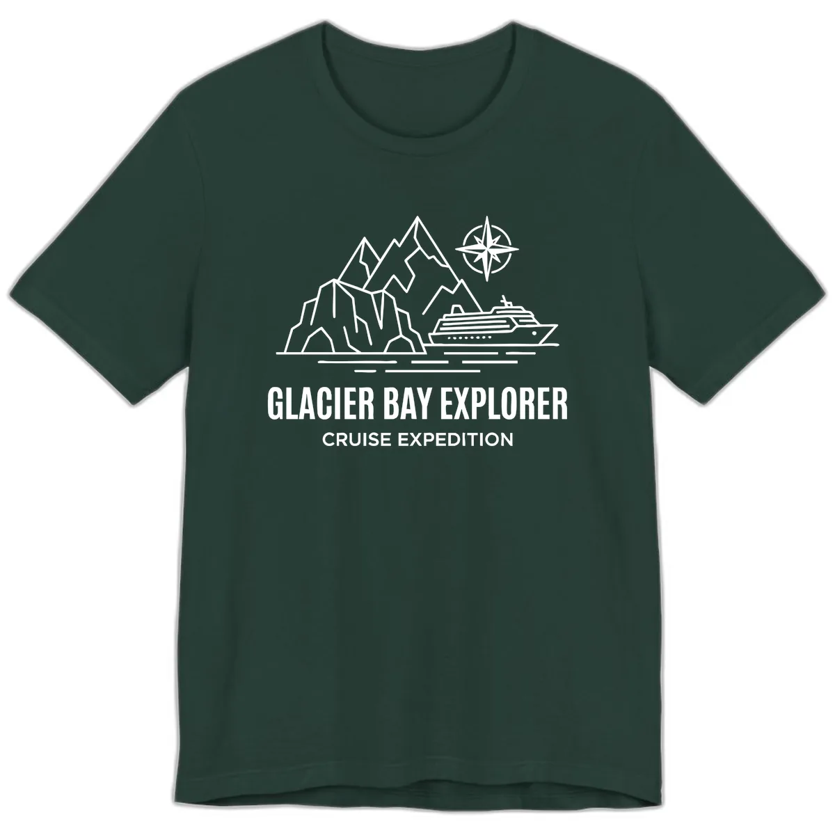 Glacier Bay Explorer Cruise Expedition Scenic Design Premium T-Shirt in Forest