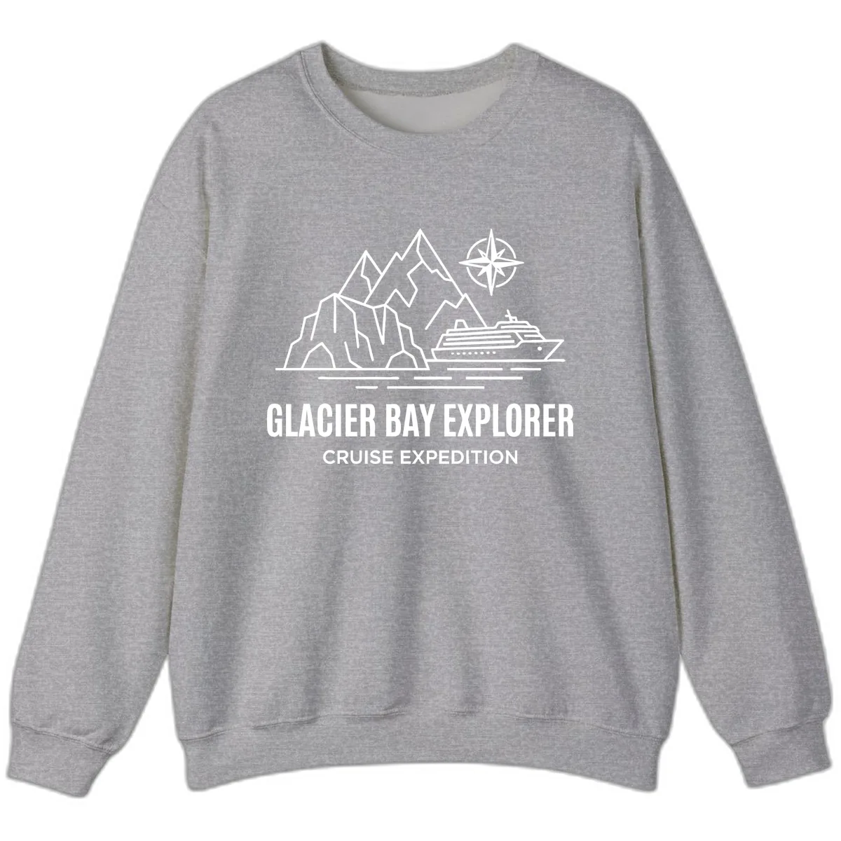 Glacier Bay Explorer Cruise Expedition Scenic Design Sweatshirt in Sport Grey