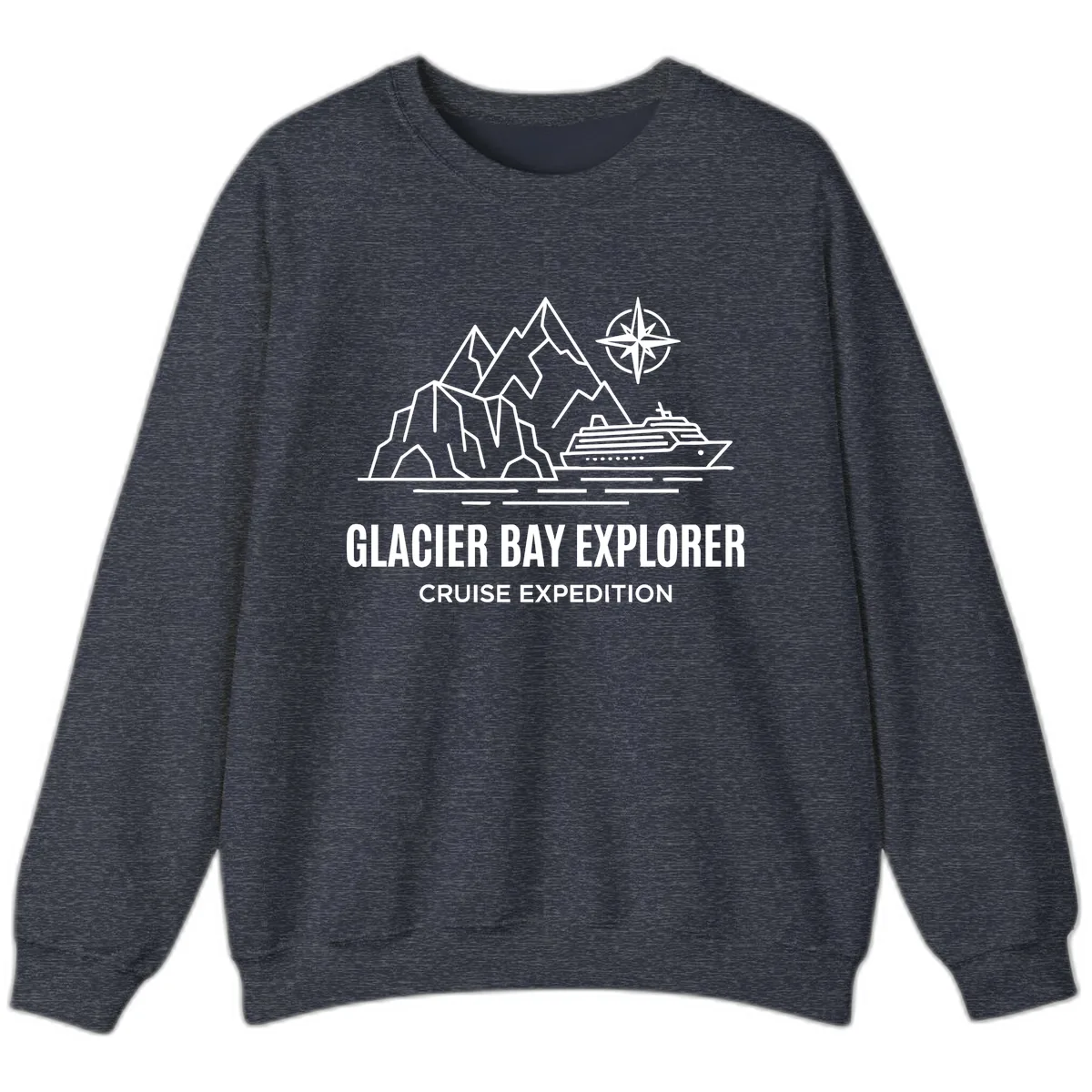 Glacier Bay Explorer Cruise Expedition Scenic Design Sweatshirt in Heather Sport Dark Navy