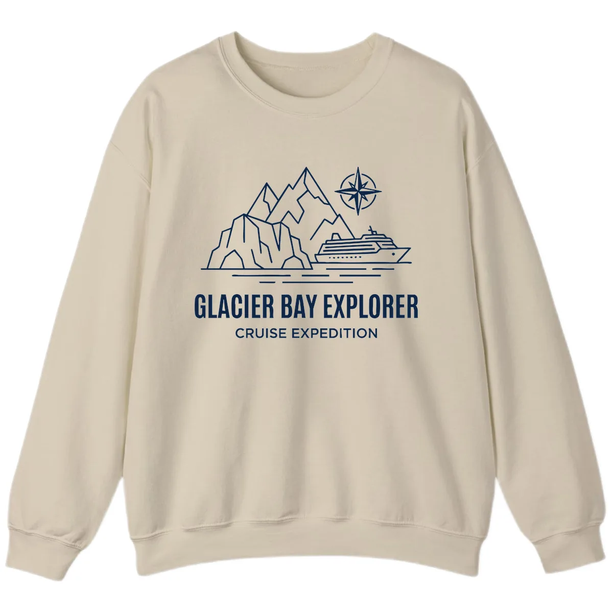 Glacier Bay Explorer Cruise Expedition Scenic Design Sweatshirt in Sand