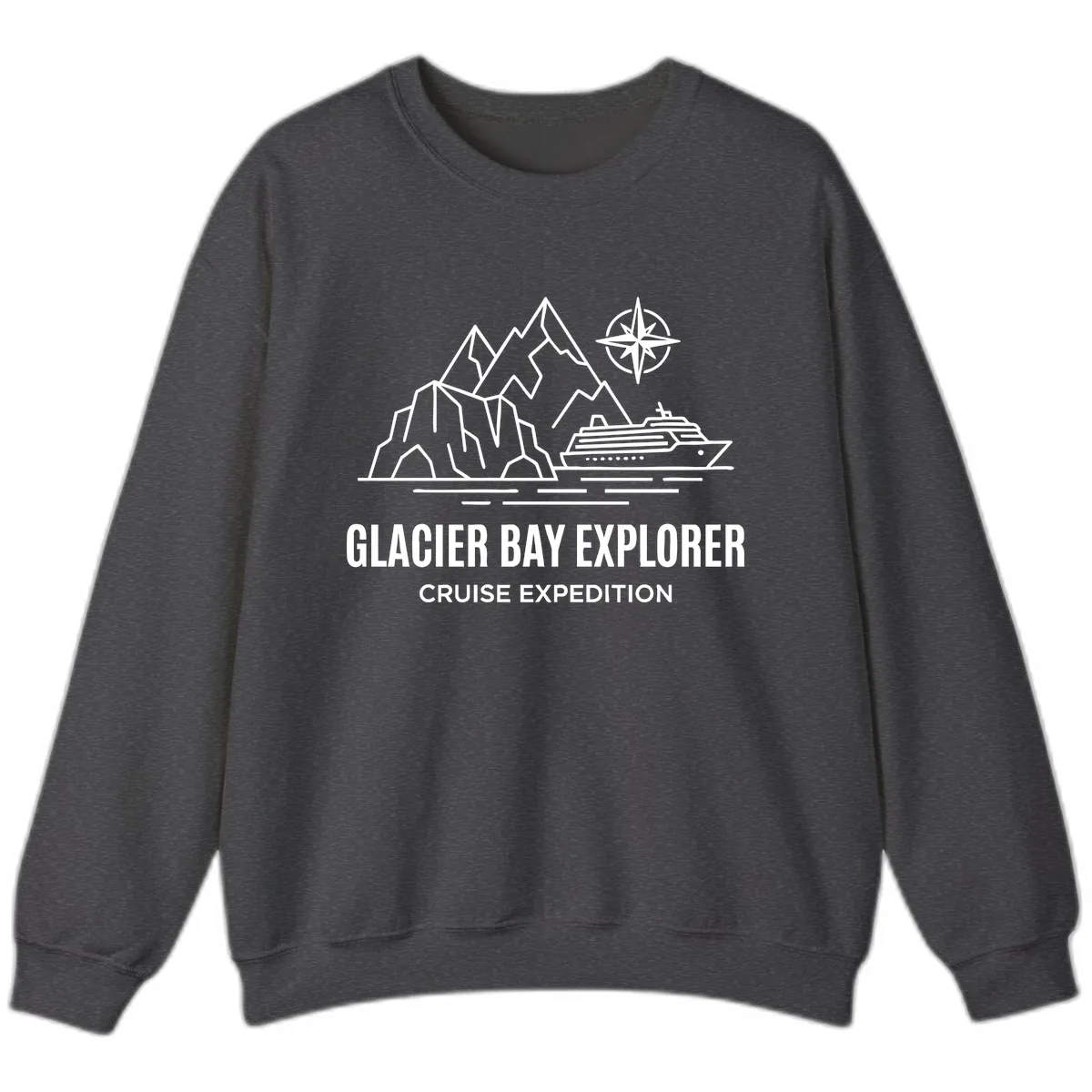 Glacier Bay Explorer Cruise Expedition Scenic Design Sweatshirt in Dark Heather