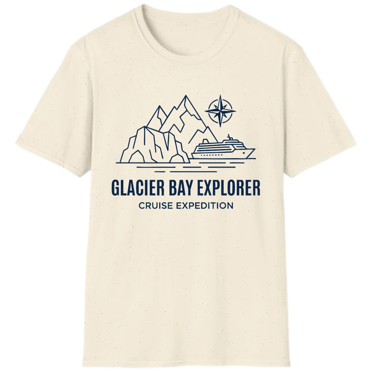 Glacier Bay Explorer Cruise Expedition Scenic Design T-Shirt in Natural