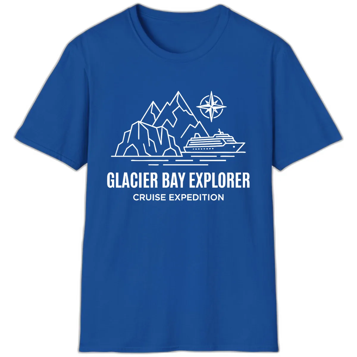 Glacier Bay Explorer Cruise Expedition Scenic Design T-Shirt in Royal