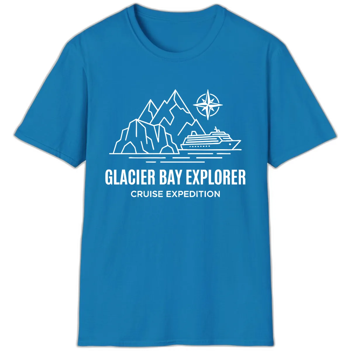 Glacier Bay Explorer Cruise Expedition Scenic Design T-Shirt in Sapphire