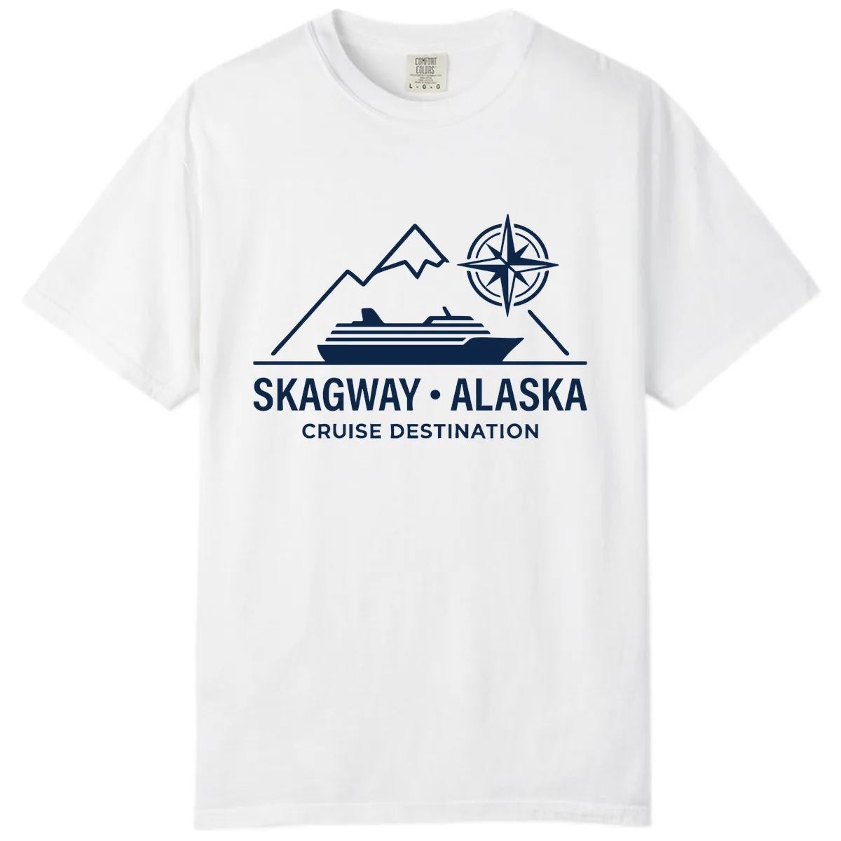 Skagway Alaska Mountain Cruise Compass Journey Comfort Color in White