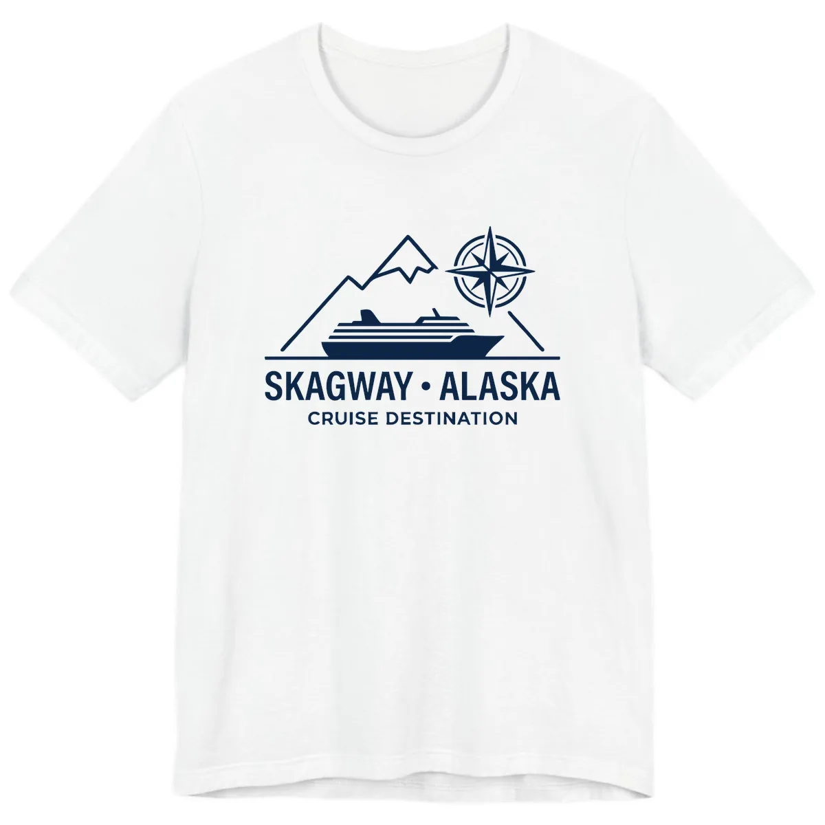 Skagway Alaska Mountain Cruise Compass Journey Premium T-Shirt in White