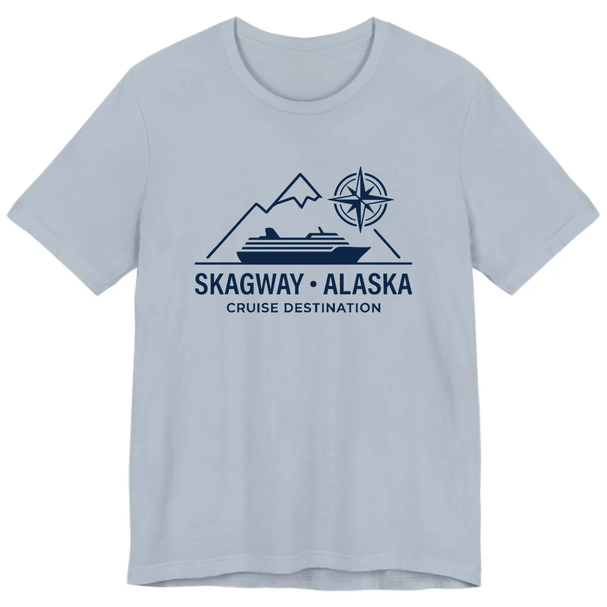 Skagway Alaska Mountain Cruise Compass Journey Premium T-Shirt in Light Blue