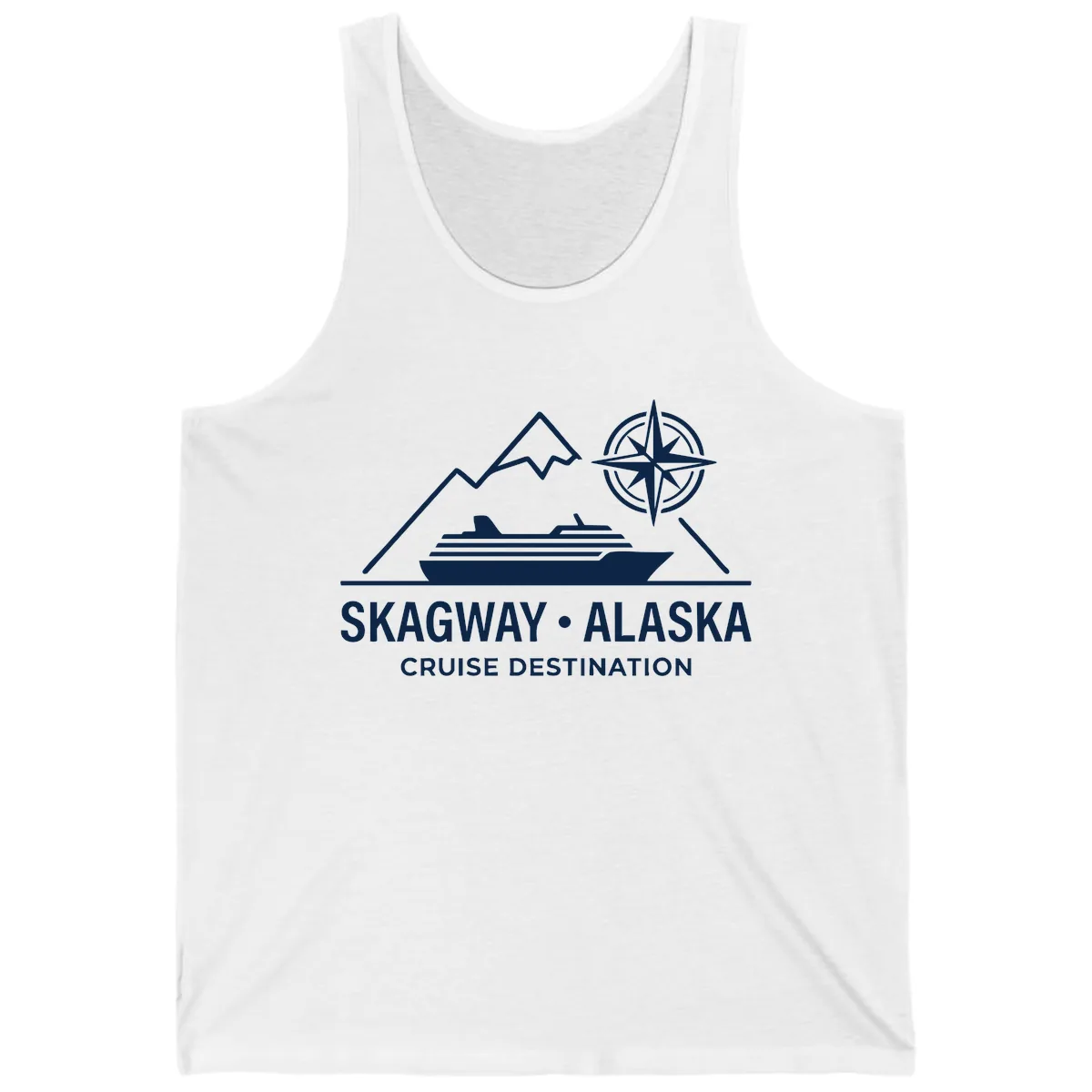 Skagway Alaska Mountain Cruise Compass Journey Tank in White