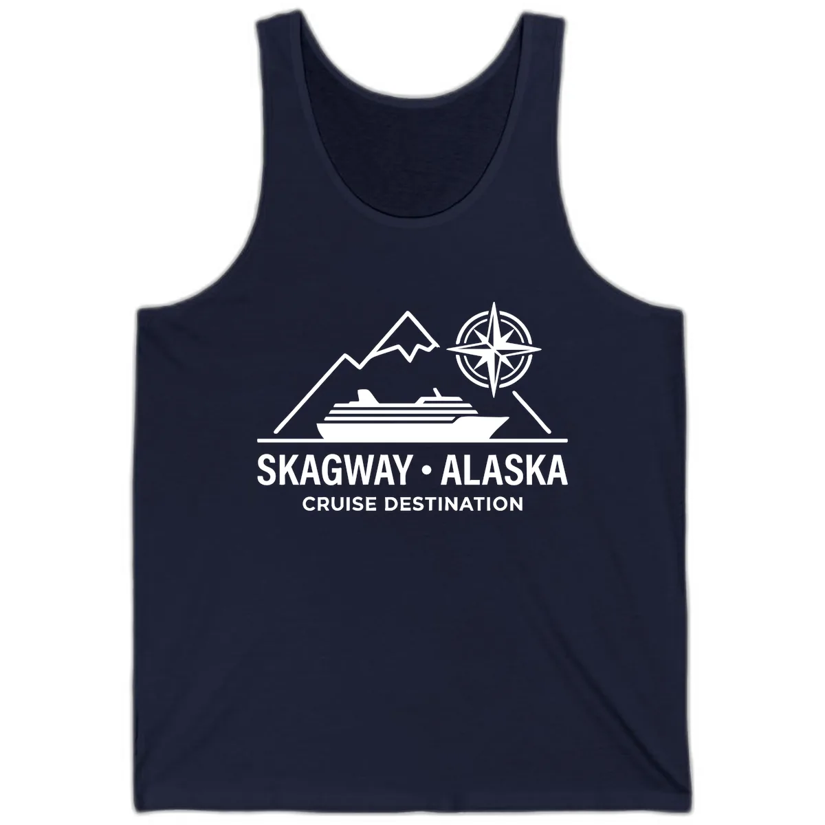 Skagway Alaska Mountain Cruise Compass Journey Tank in Navy