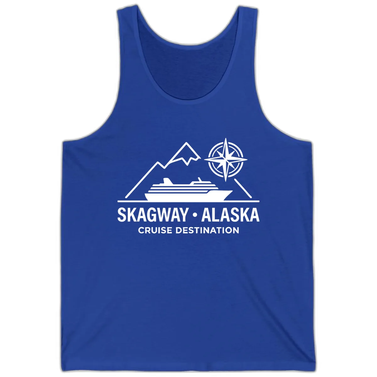 Skagway Alaska Mountain Cruise Compass Journey Tank in True Royal