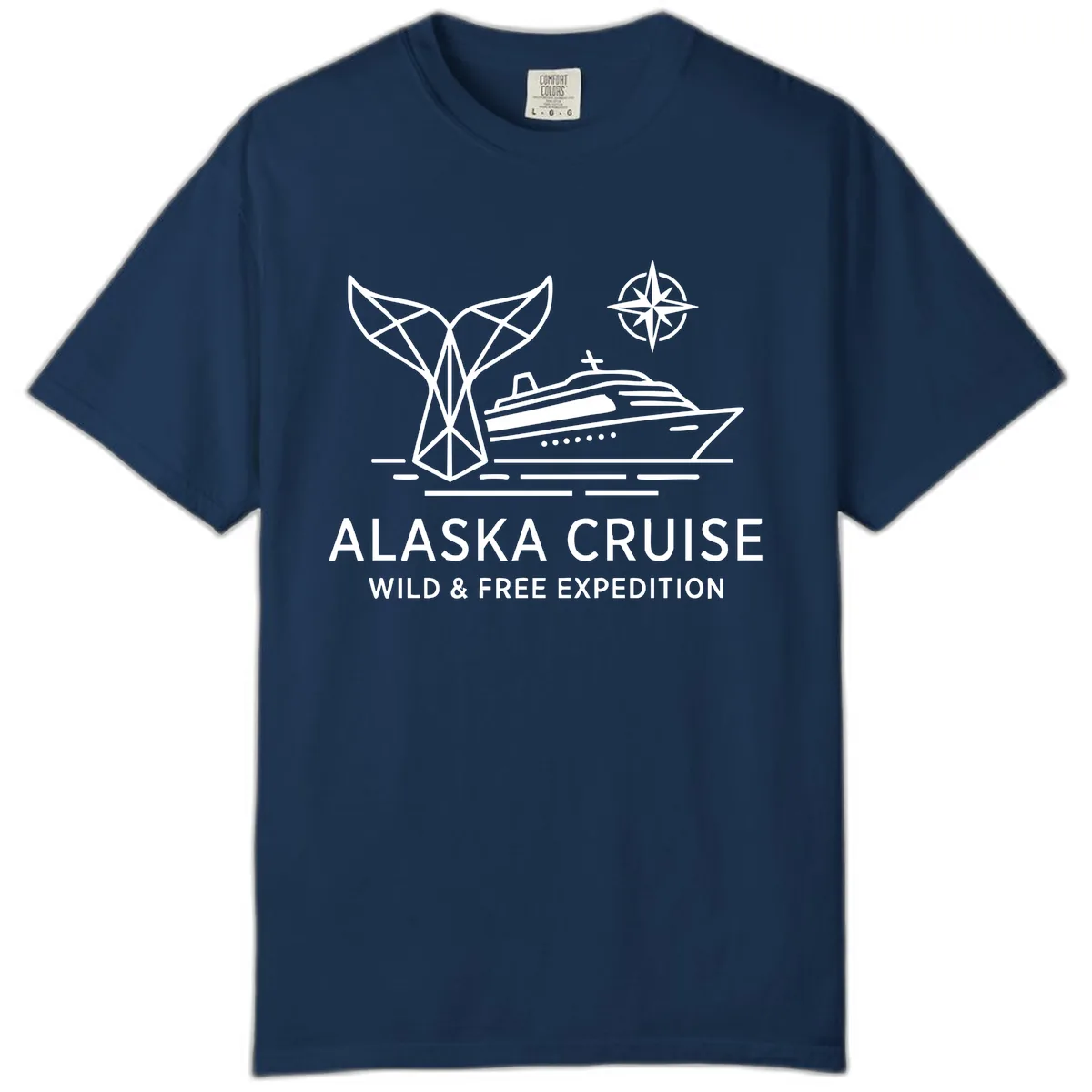Alaska Wild & Free Expedition Cruise with Ship & Whale Comfort Color in Navy