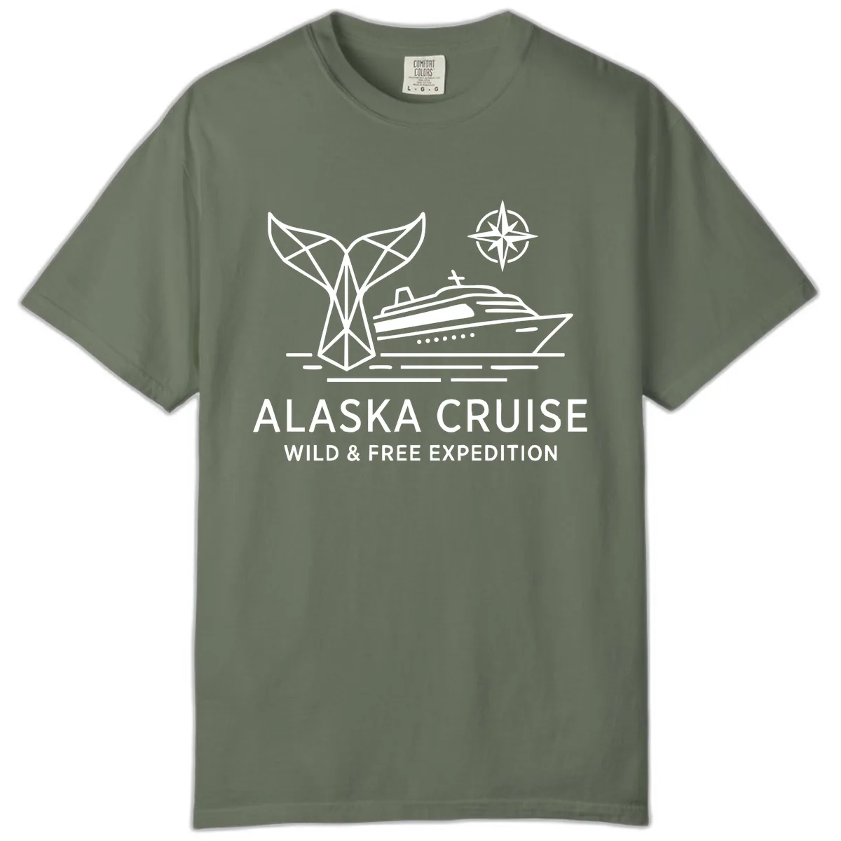 Alaska Wild & Free Expedition Cruise with Ship & Whale Comfort Color in Moss