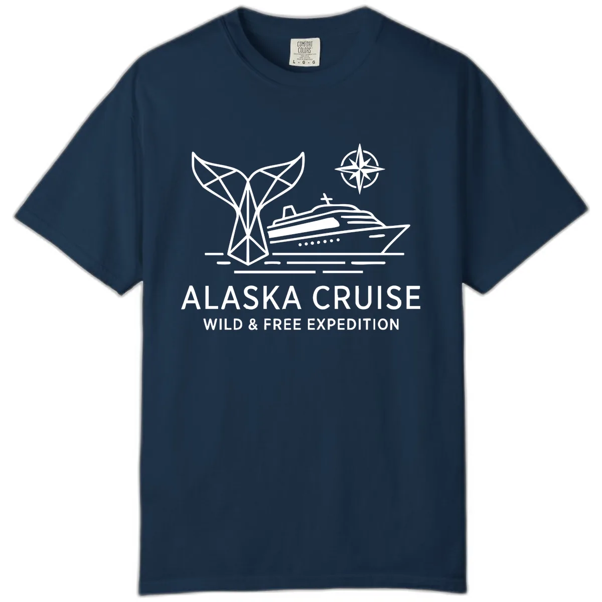 Alaska Wild & Free Expedition Cruise with Ship & Whale Comfort Color in True Navy