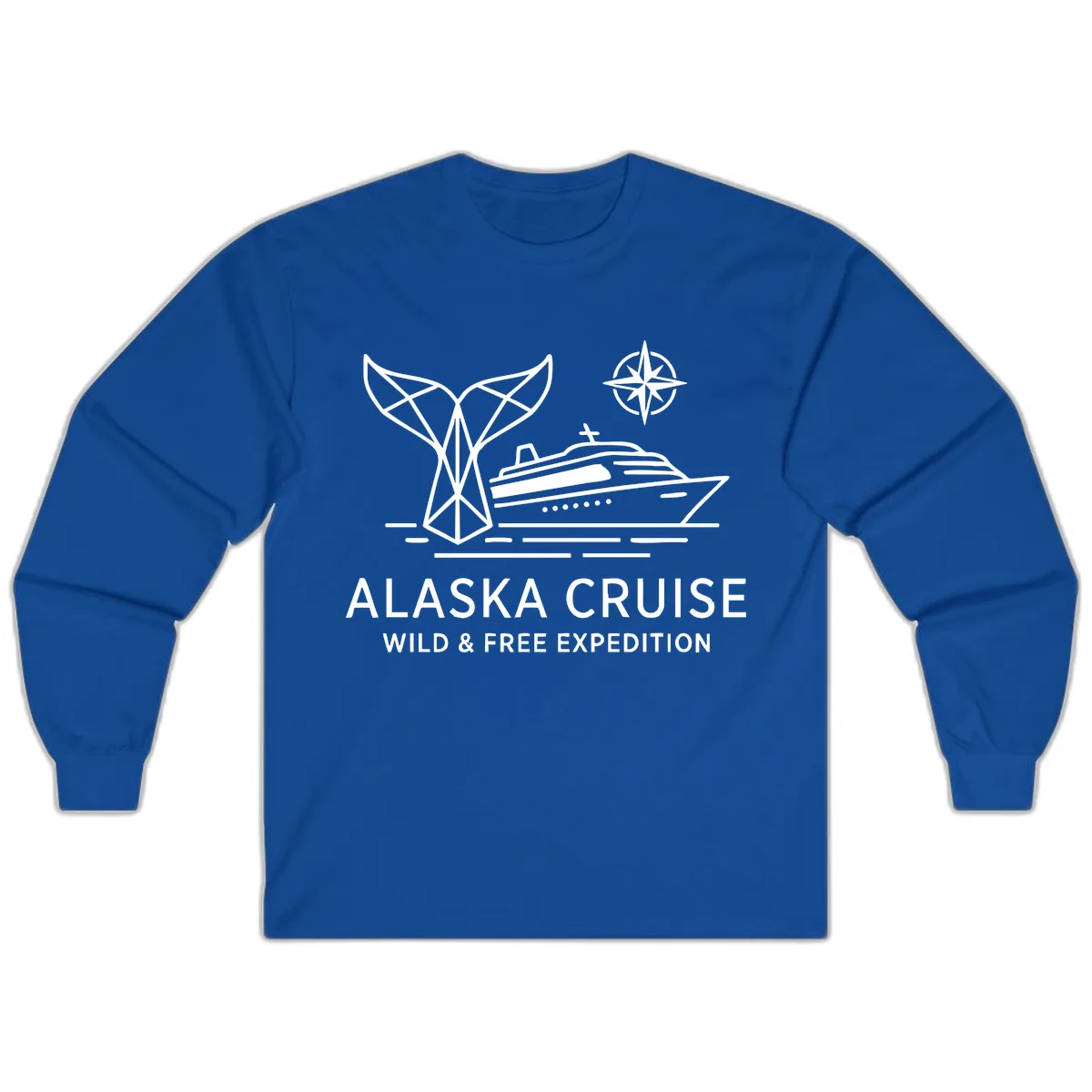 Alaska Wild & Free Expedition Cruise with Ship & Whale Long Sleeve in Royal